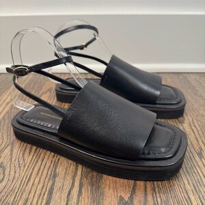 Victoria Beckham black leather sandals Made in Italy